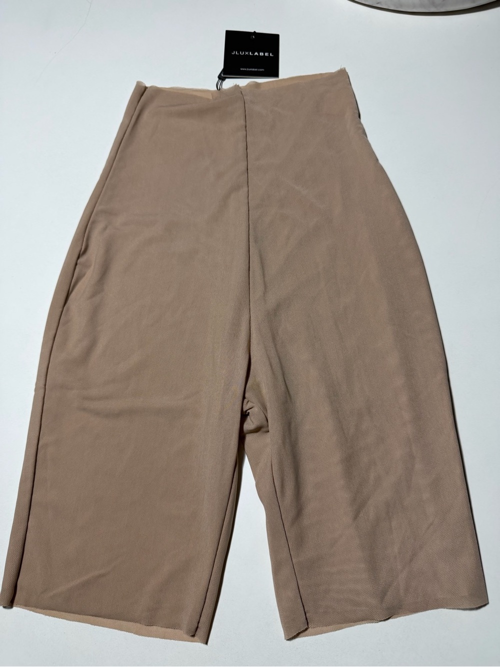JLUXLABEL Nina Mesh Double Lined Shorts - Beige, Size Medium NWT